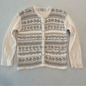 Vintage KAREN SCOTT Evening Cream Silver Brown Embroidery Decorative Buttons